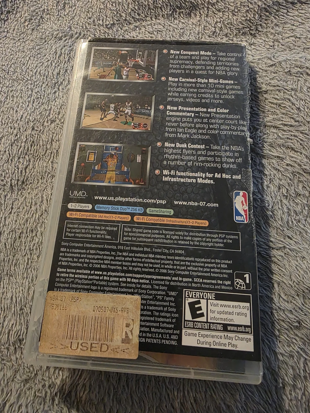 2 NBA  Games  (PSP) - Gold and Black Wizards Cover..LIVE 07/08
